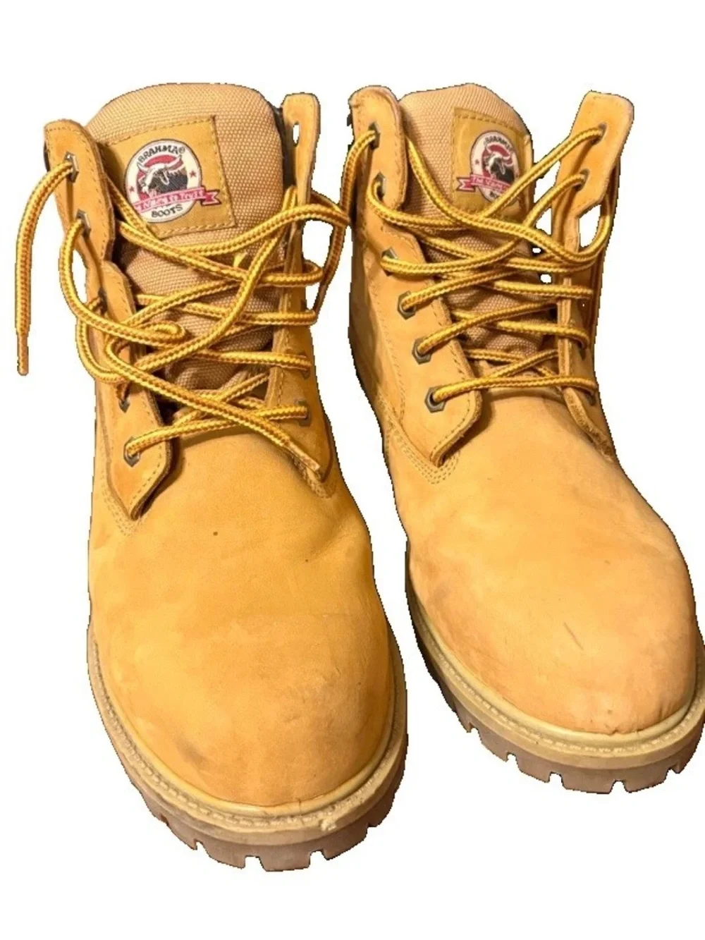 Brahma Men’s Work Boots Size 11 Wheat Tan Lace Up Soft Toe Leather EUR 45 MEX 30